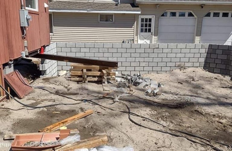 hardscaping and retaining wall