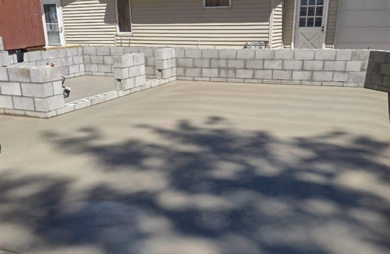 Foundations, concrete work,