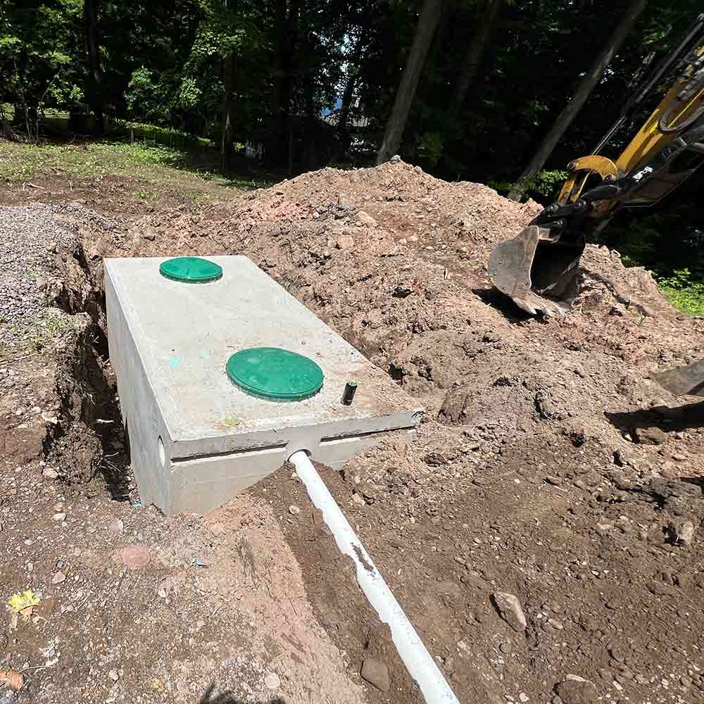Septic tank being built